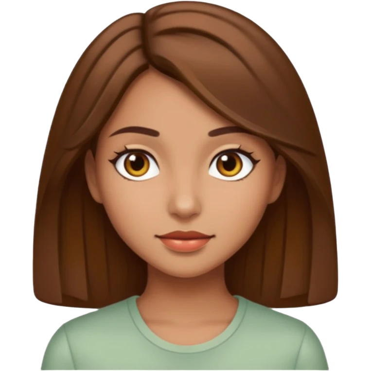 pretty girl with brown hair and light olive skin emoji
