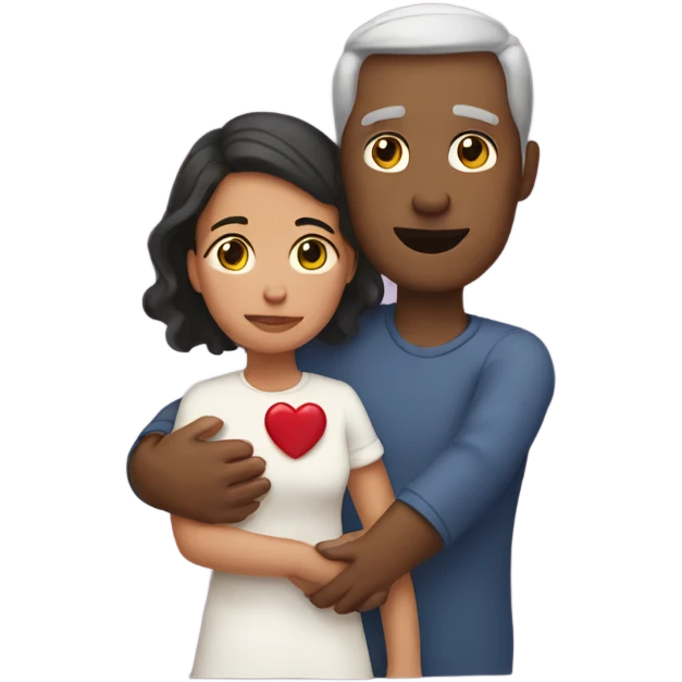 Father holds her heart in her arm emoji