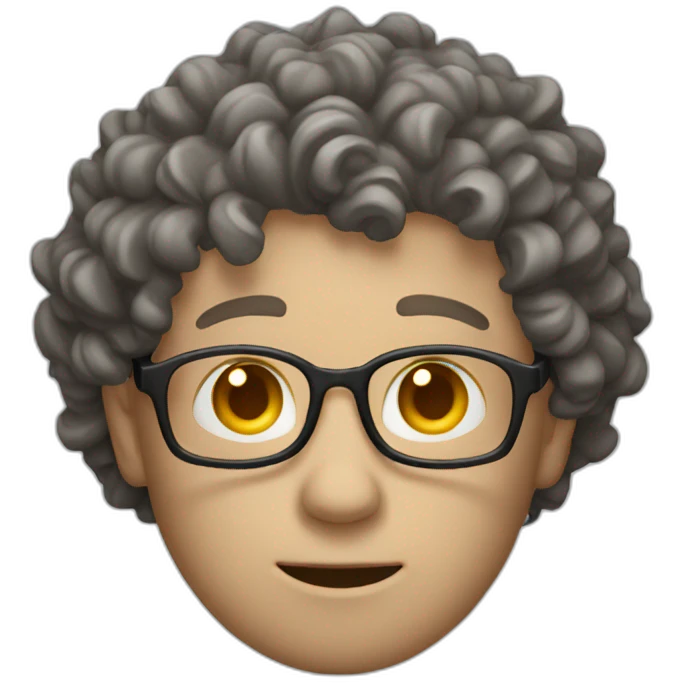 Curly white man with camera emoji