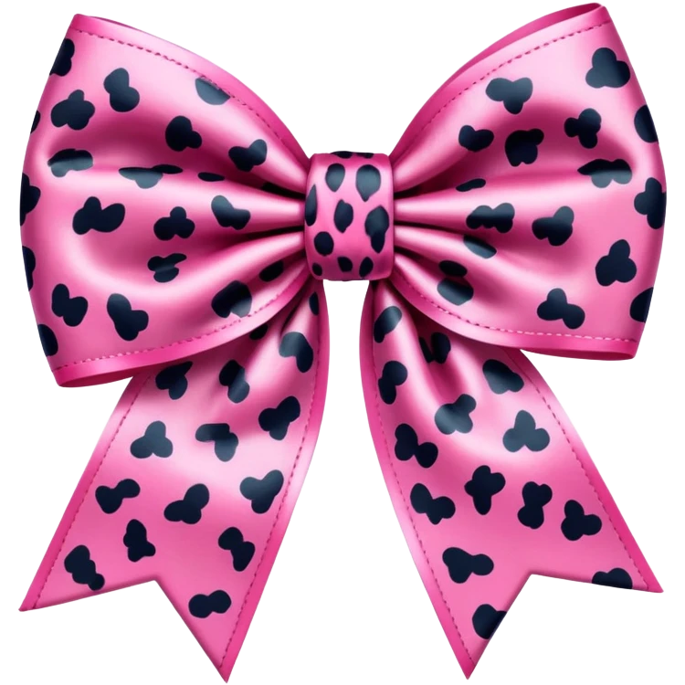  Pink leopard print bow  emoji