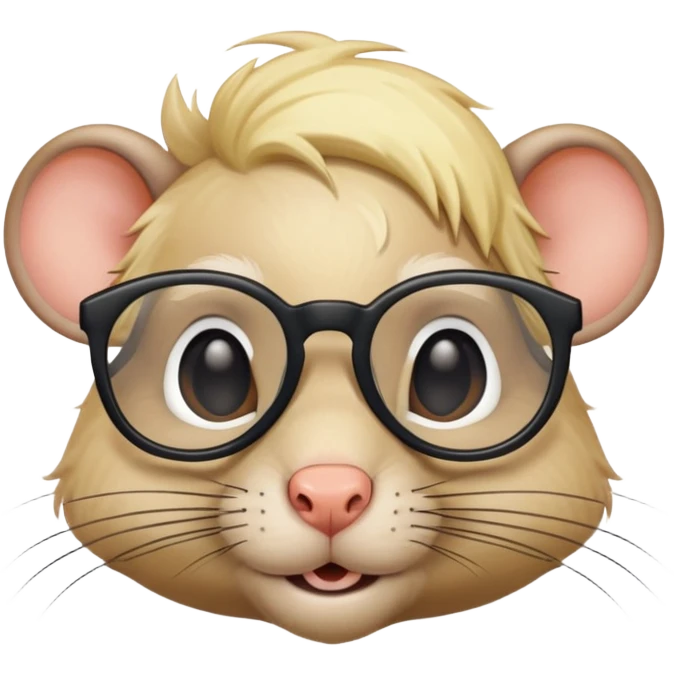 black rat with glasses and blonde hair emoji