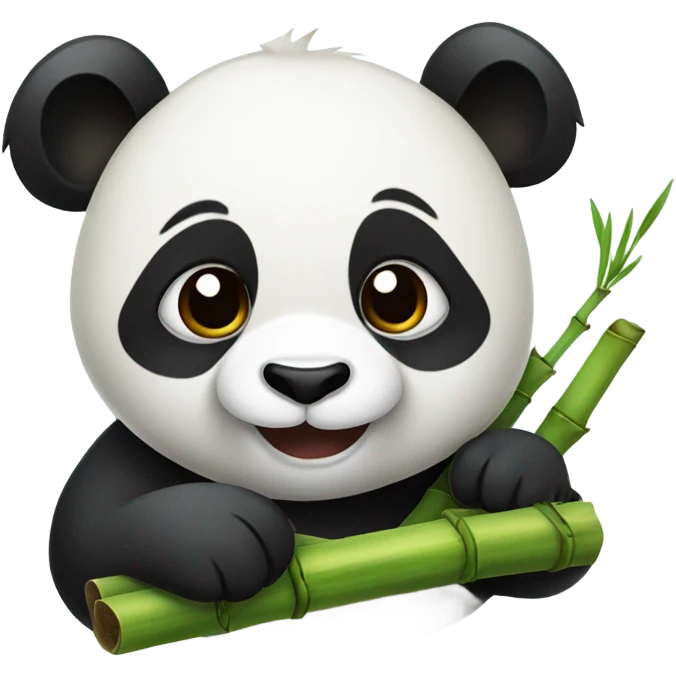 Panda sucking bamboo emoji