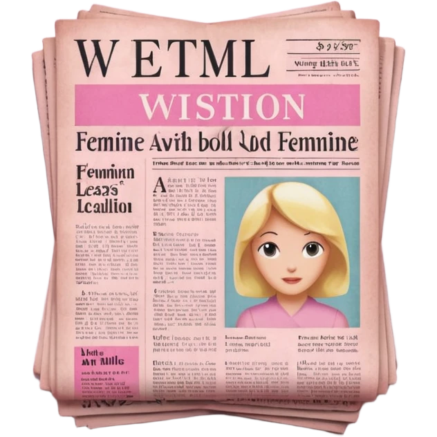 pink girly newspaper emoji