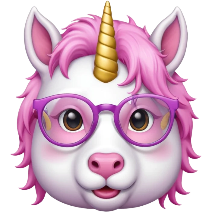 unicorn face with glassess emoji