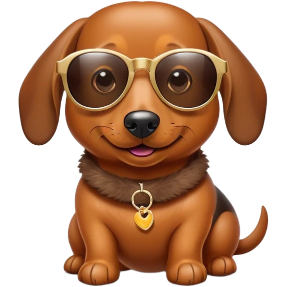 Weiner dog with sunglasses emoji