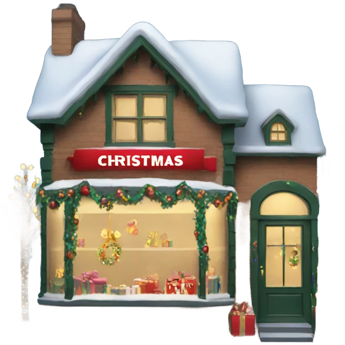 Christmas shop with Christmas lights  emoji