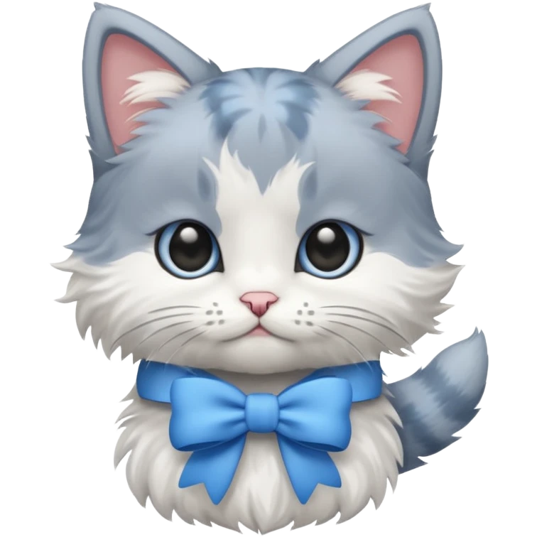 Kitten wearing bow emoji