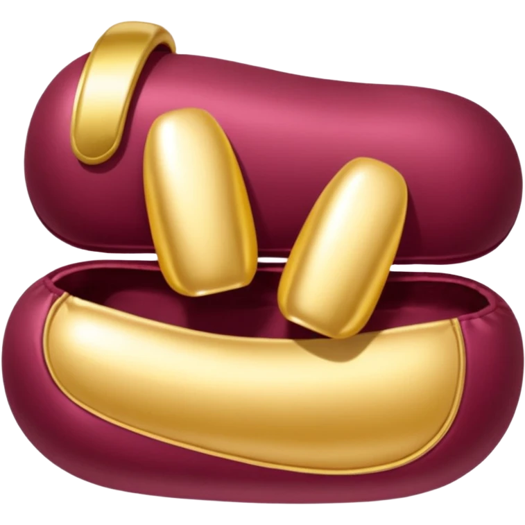 gold rococo burgundy inflatable puffy nail polish emoji
