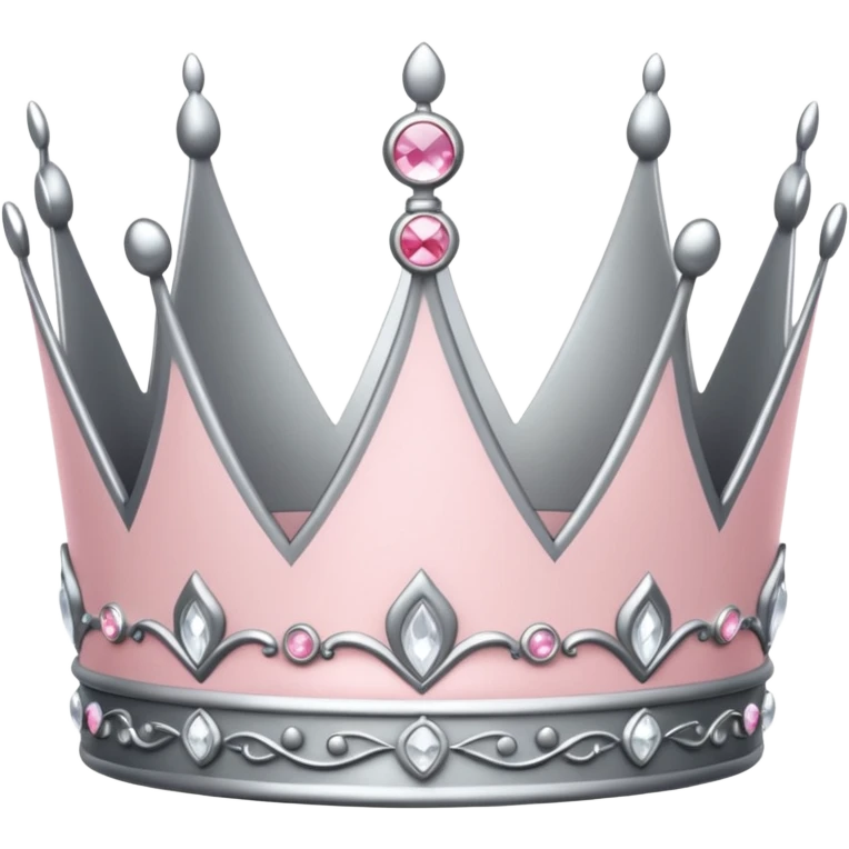 light pink and silver crown emoji