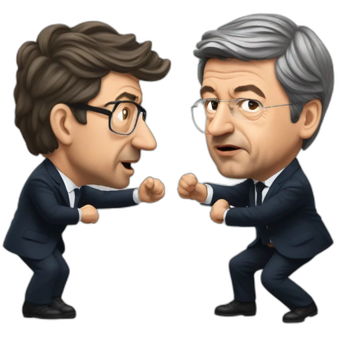 Mélenchon fighting Macron emoji