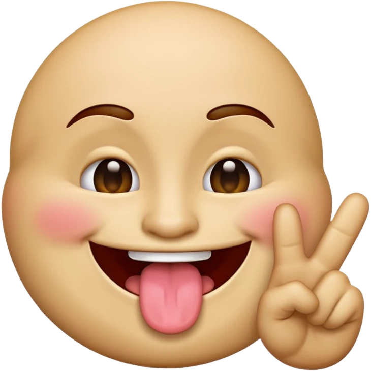 Emoji with his tongue out and doing the peace sign  emoji