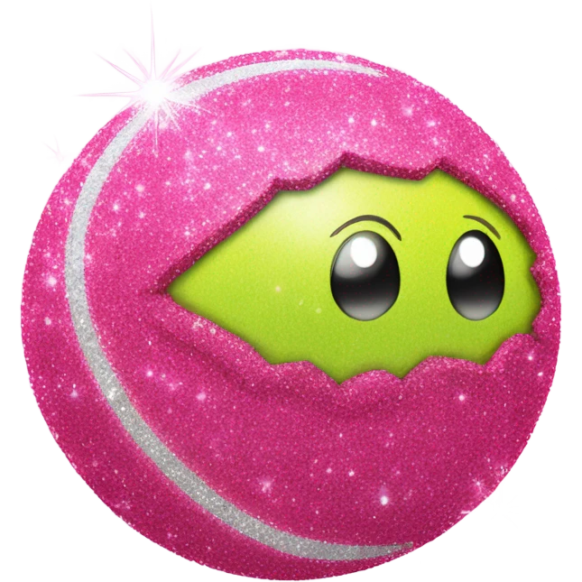 Pink tennis ball with glitter  emoji