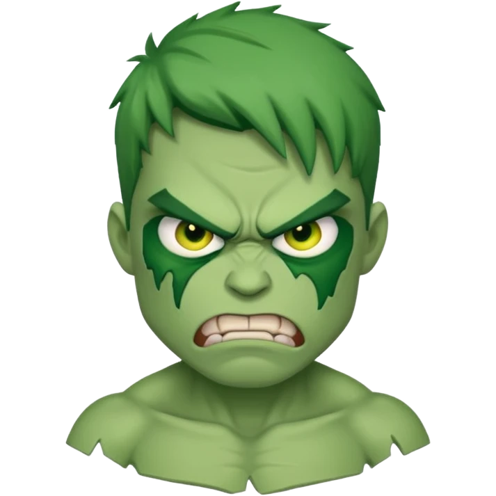 angry face with green skin and ripped shirt emoji