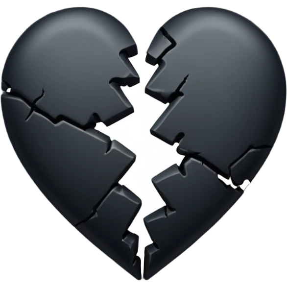 Split/broken black heart emoji