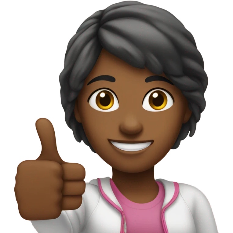 girl doing thumbs up emoji
