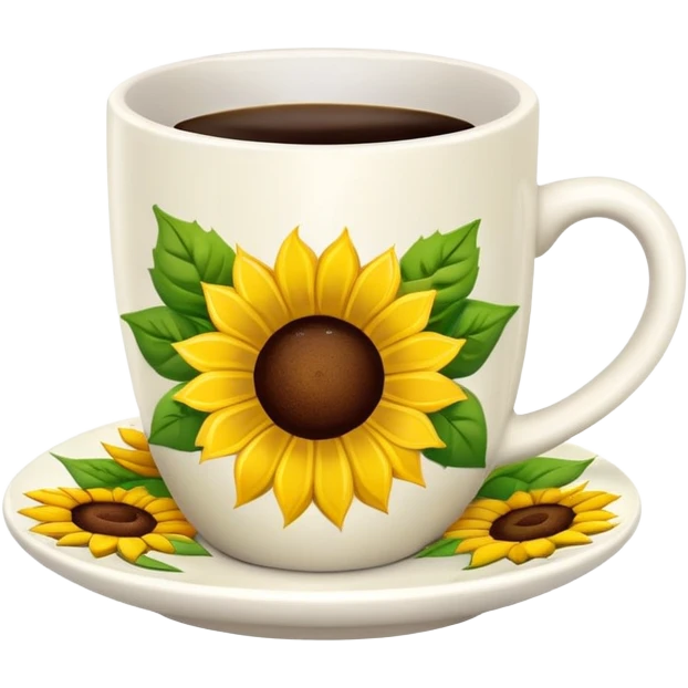 Coffee cup with sunflowers  emoji