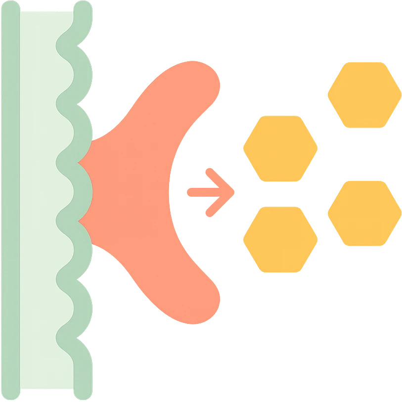 Ultra-detailed illustration of enzyme digestion: amylase breaking starch into sugars near a cell membrane. Clean white background, no text. Scientific but simple emoji