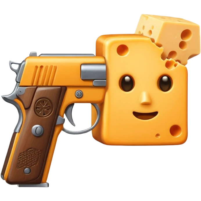cheese with a gun emoji