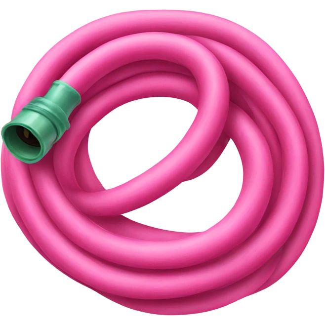Pink garden hose rolled up emoji