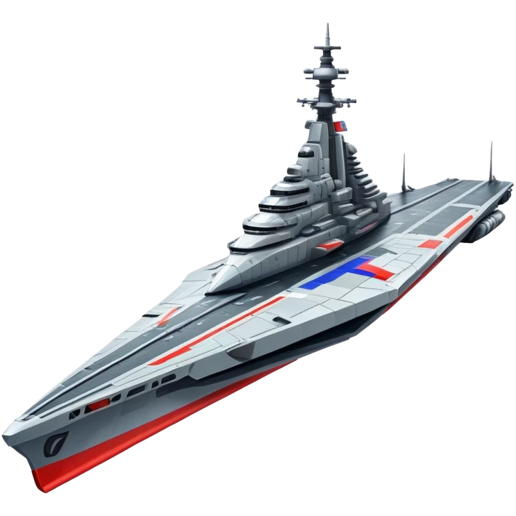 Gigantic Russian war cruiser spaceship with tricolor markings emoji