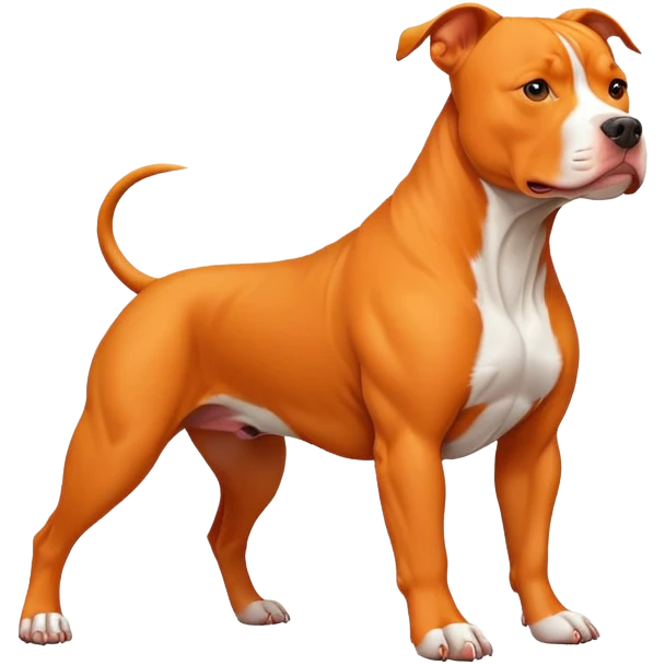 Orange pitbull with hard  emoji