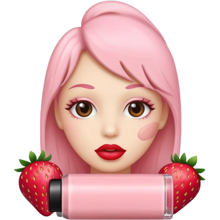 Strawberry milk color lipstick emoji