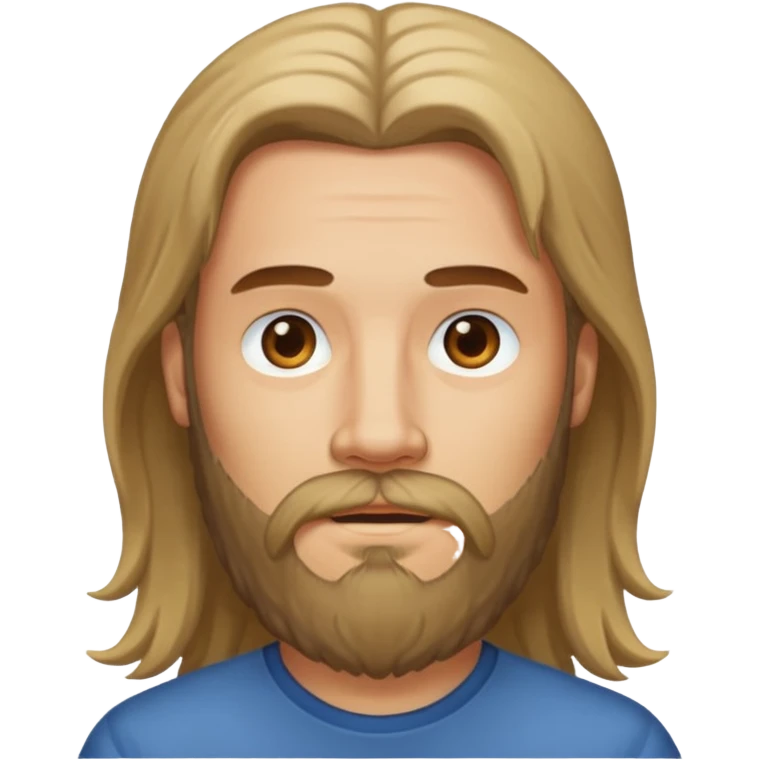 رجل لديه شعر طويل جدا ولحية emoji