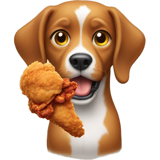 dog eating fried chicken  emoji