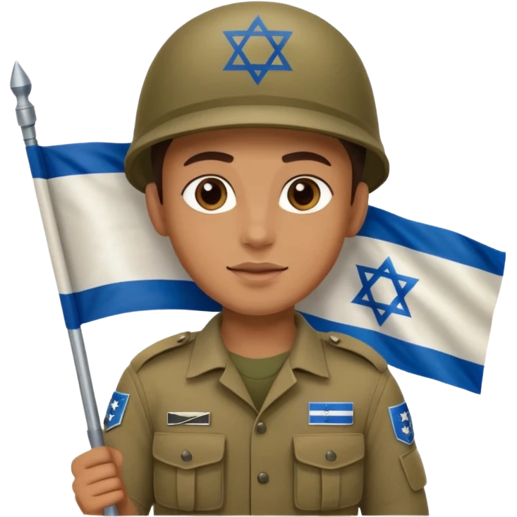 חייל ישראלי מחזיק דגל ישראל emoji