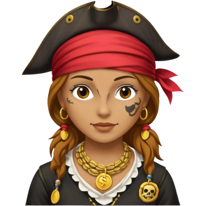 Lady Pirate With Coins emoji