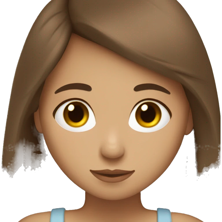 Brunette girl light skin hugging a brown bunny  emoji