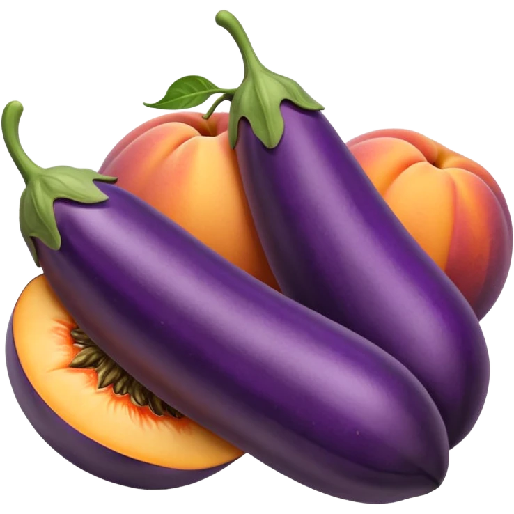 Patlıcan ve şeftali emoji