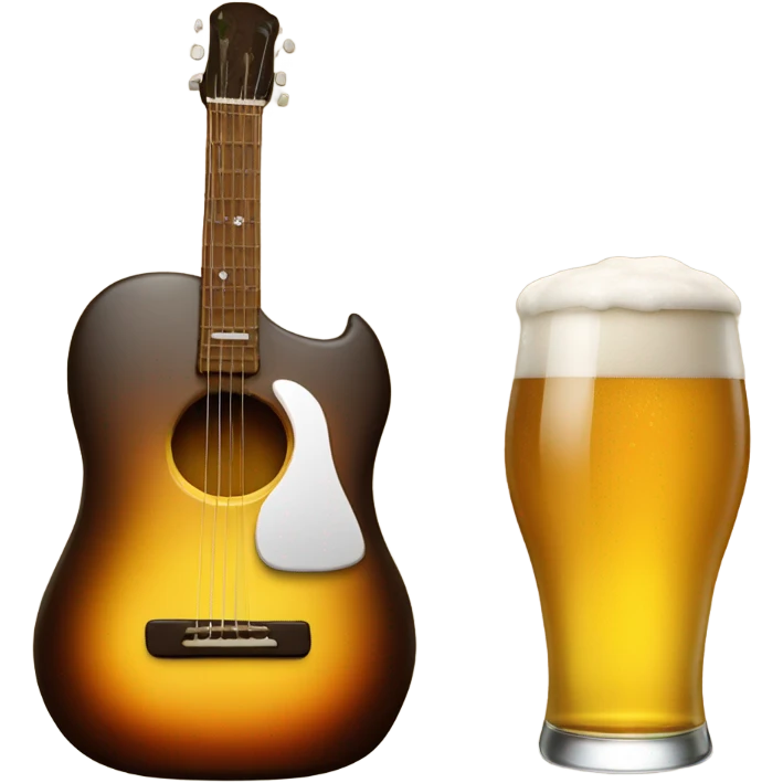 Beer and guitar emoji
