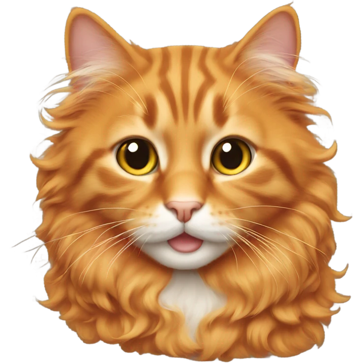 Orange Cat with curly hair  emoji