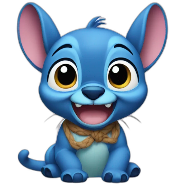 Stitch Disney avec un chat emoji