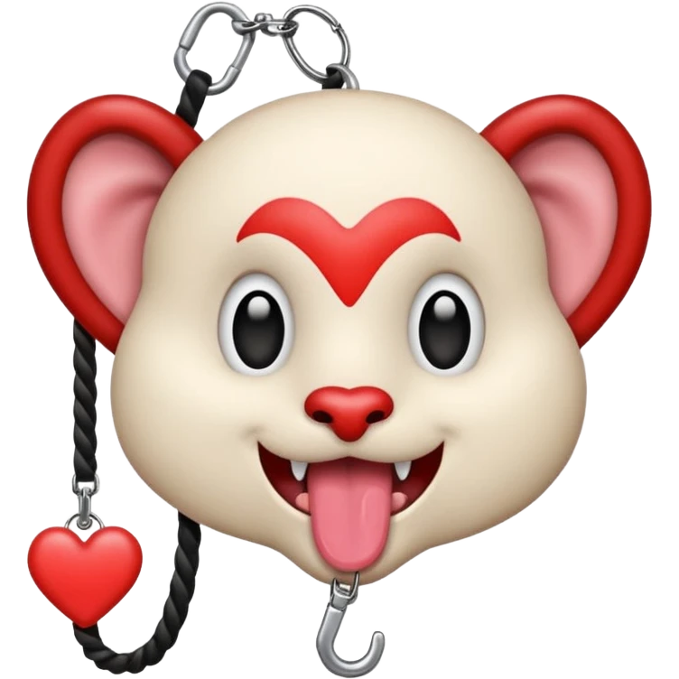 IOS heart eyes face with tongue out on leash emoji