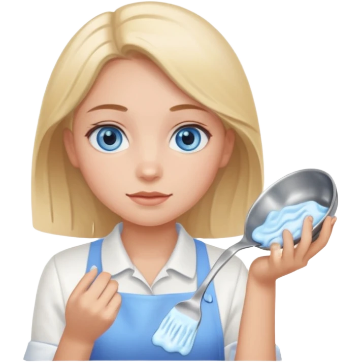Girl with blue eyes washing dishes emoji