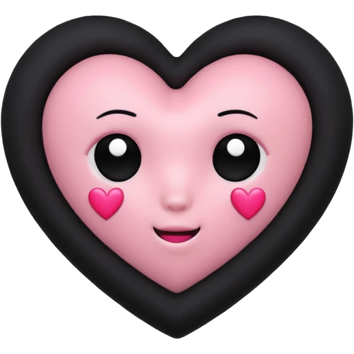 realistic 3d soft cute blackpink goth heart emoji