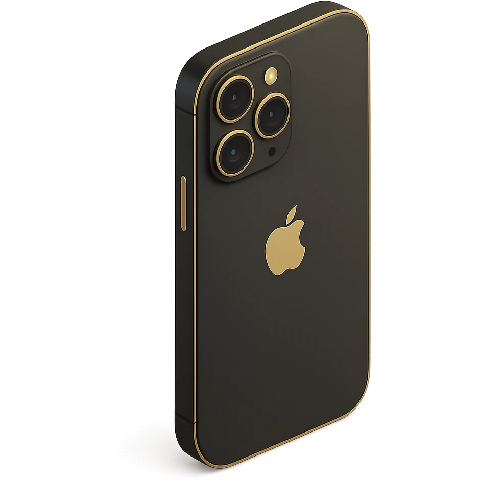 an iPhone smartphone in 3D black style emoji