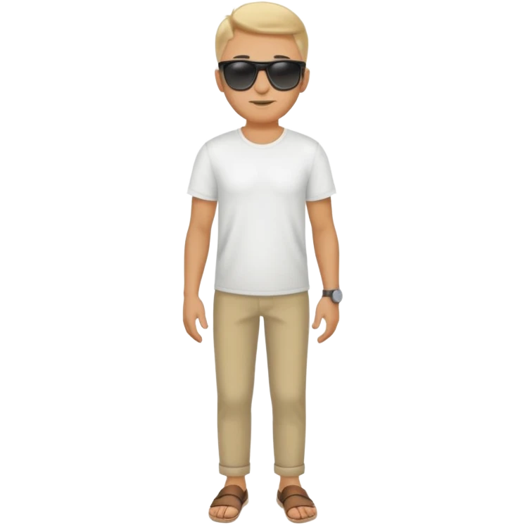 white male model wearing sunglasses full body emoji