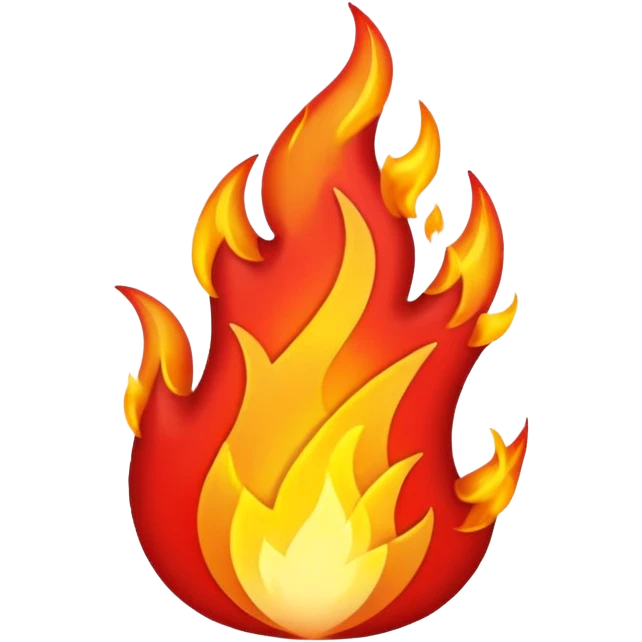 glitter red flame emoji