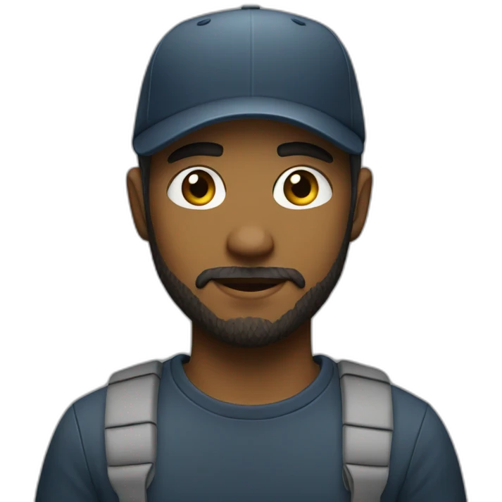 young man with a cap and beard emoji