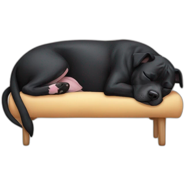 Black Staffordshire bull terrier sleeping emoji