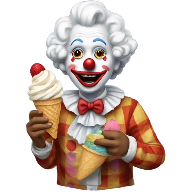 art the clown eating ice cream emoji