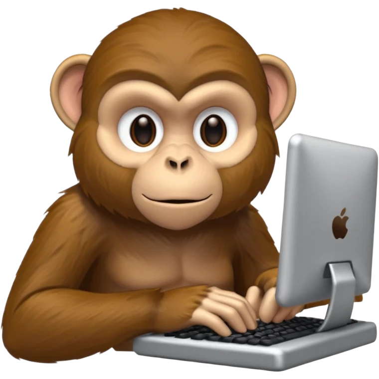 monkey typing the keyboard emoji