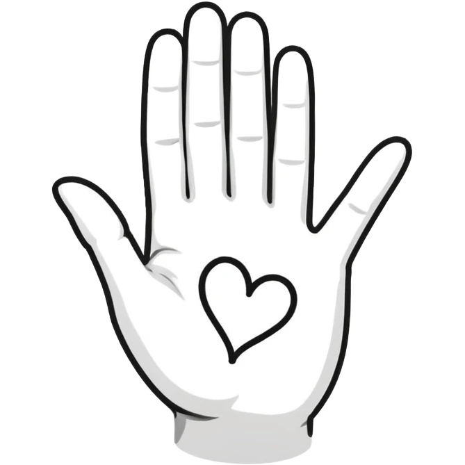 Fineline hand heart  emoji