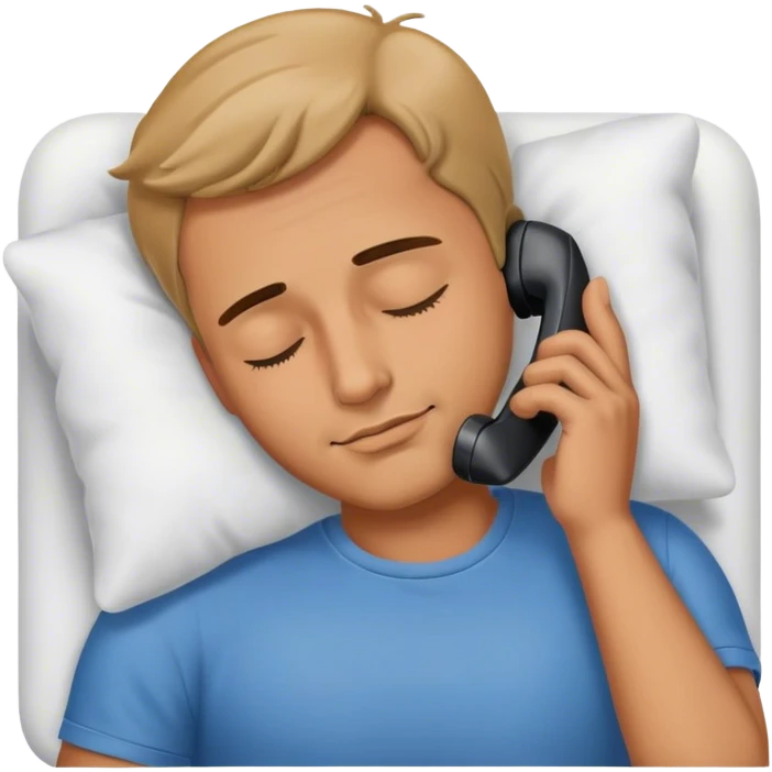 sleeping man on the phone emoji