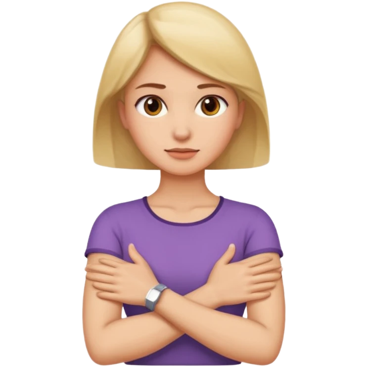 Arms crossed holding neck women  emoji