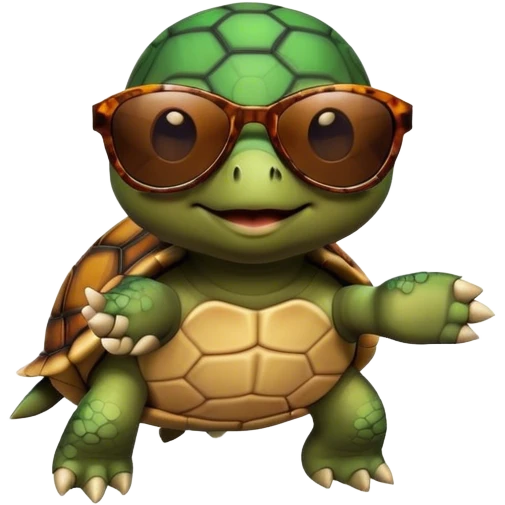 Turtle with sunglasses  emoji