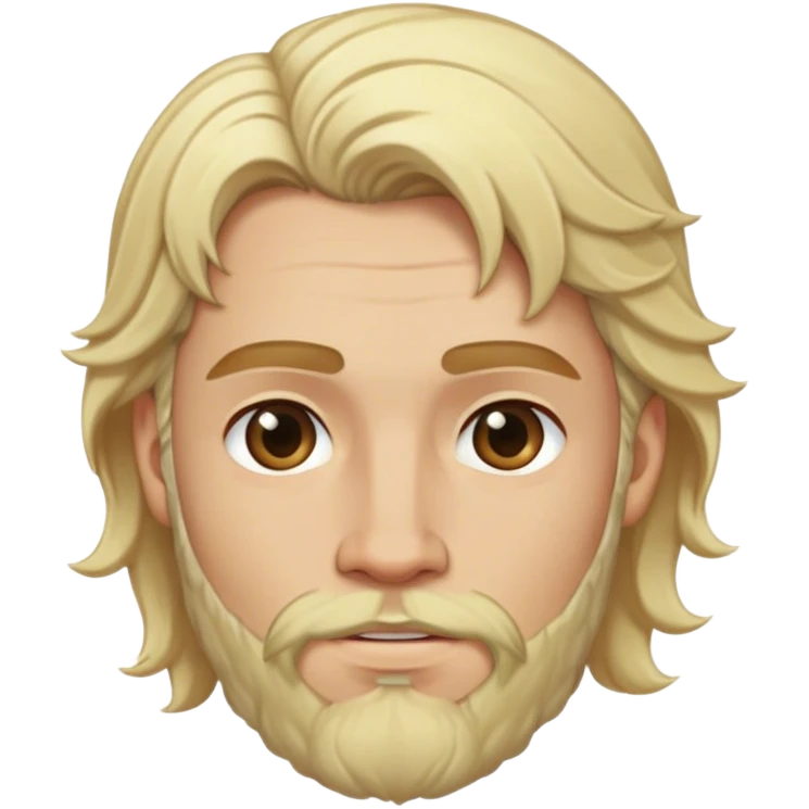 Medieval male light blonde short beard with natural waves emoji
